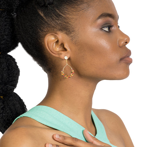 Stud teardrop half wrapped in summer punch