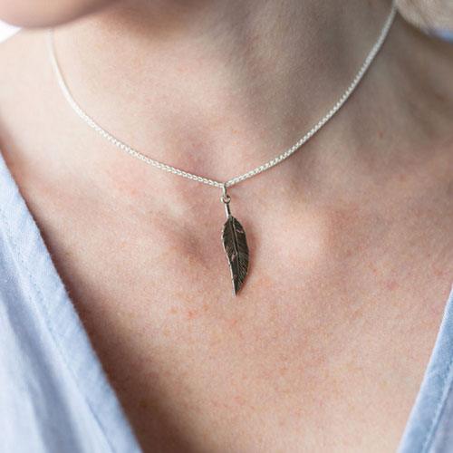 Sterling Silver Medium Feather Charm