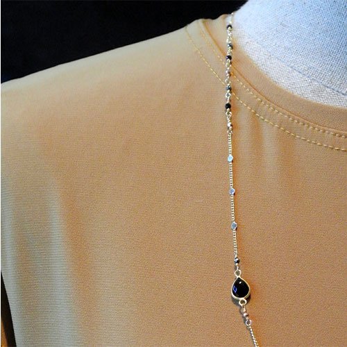 Chain Necklace with Onyx & Pirate with a Hematite Bezel