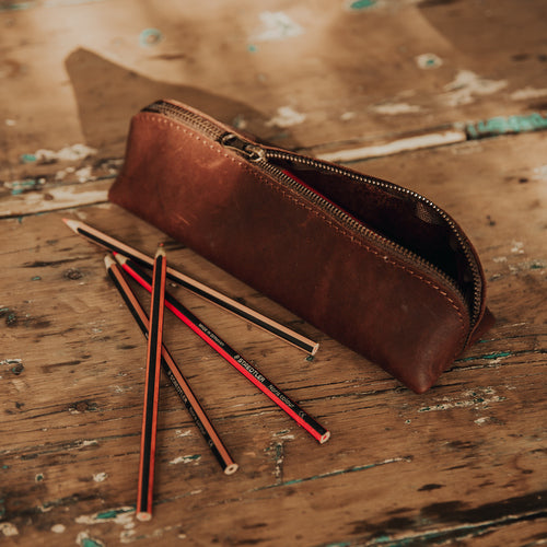 Leather pencil case