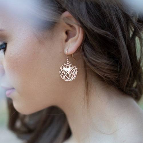 Cut out protea hook earrings